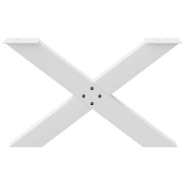 X-Shaped Coffee Table Legs - White Steel | Durable & Modern Design