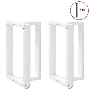 Durable T-Shaped Dining Table Legs - 2 pcs White Steel