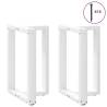 Durable T-Shaped Dining Table Legs - 2 pcs White Steel