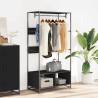 Stylish Black Wardrobe 90x50x180 cm | Engineered Wood | Hipomarket