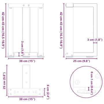 T-Shaped Coffee Table Legs - Anthracite Steel (2 pcs) | Hipo Market