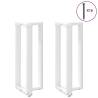 Stylish T-Shaped Bar Table Legs - 2 pcs White Steel