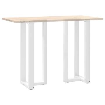 Stylish T-Shaped Bar Table Legs - 2 pcs White Steel