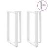 Buy T-Shaped Bar Table Legs - 2 Pcs White Steel | HipoMarket