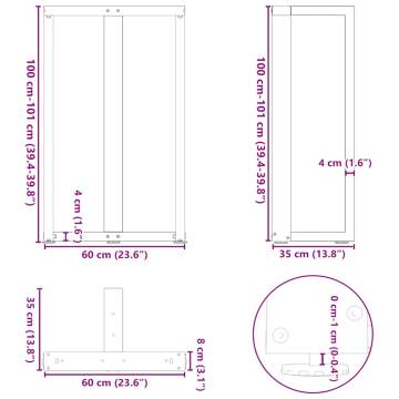 Buy T-Shaped Bar Table Legs - 2 Pcs White Steel | HipoMarket