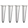 Hairpin Table Legs - 4 pcs Natural Steel 42 cm | HipoMarket