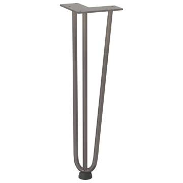 Hairpin Table Legs - 4 pcs Natural Steel 42 cm | HipoMarket