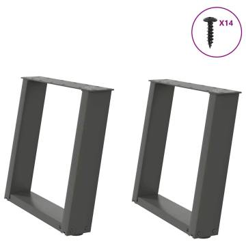 U-Shaped Coffee Table Legs - Durable Anthracite Steel (2 pcs)