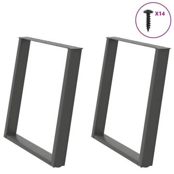 Anthracite Dining Table Legs - U-Shaped Steel Design