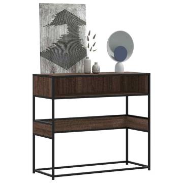 Brown Oak Console Table 90x35x80 cm - Durable & Stylish