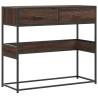 Brown Oak Console Table - Engineered Wood 90x35x80 cm