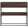 Brown Oak Console Table - Engineered Wood 90x35x80 cm