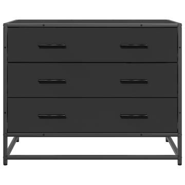 Stylish Black Drawer Cabinet - 70x41x56 cm Engineered Wood