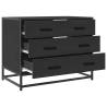 Stylish Black Drawer Cabinet - 70x41x56 cm Engineered Wood