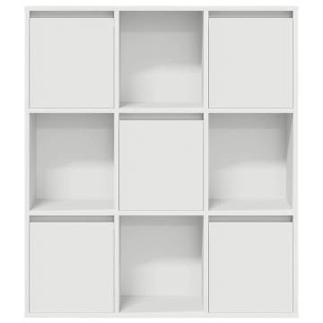 Stylish White Bookcase - 89x24x101.5 cm Engineered Wood