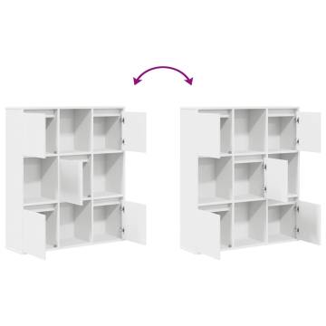 Stylish White Bookcase - 89x24x101.5 cm Engineered Wood