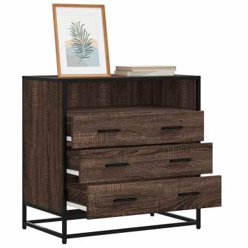 Stylish Brown Oak Drawer Cabinet - 70x41x70 cm | Hipo Market