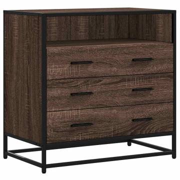 Stylish Brown Oak Drawer Cabinet - 70x41x70 cm | Hipo Market