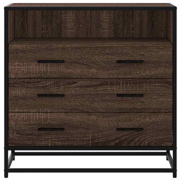 Stylish Brown Oak Drawer Cabinet - 70x41x70 cm | Hipo Market