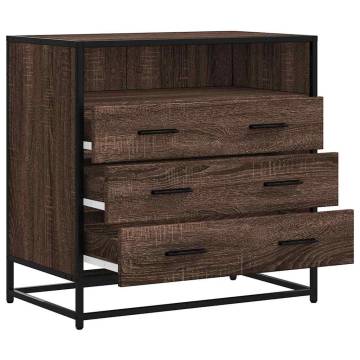 Stylish Brown Oak Drawer Cabinet - 70x41x70 cm | Hipo Market