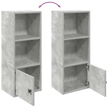 Stylish Concrete Grey Bookcase - 31x24x77 cm Engineered Wood