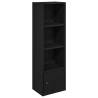 Stylish Black Oak Bookcase - 31x24x102 cm Engineered Wood