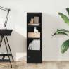 Stylish Black Oak Bookcase - 31x24x102 cm Engineered Wood