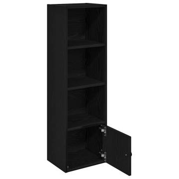 Stylish Black Oak Bookcase - 31x24x102 cm Engineered Wood