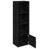 Stylish Black Oak Bookcase - 31x24x102 cm Engineered Wood