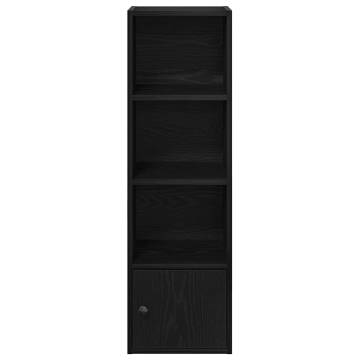 Stylish Black Oak Bookcase - 31x24x102 cm Engineered Wood