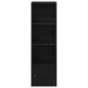 Stylish Black Oak Bookcase - 31x24x102 cm Engineered Wood