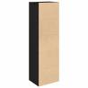 Stylish Black Oak Bookcase - 31x24x102 cm Engineered Wood