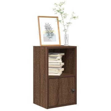 Stylish Brown Oak Bookcase - Engineered Wood, 31x24x52 cm