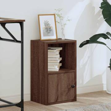 Stylish Brown Oak Bookcase - Engineered Wood, 31x24x52 cm