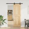 Solid Pine Sliding Door with Hardware Set - 70x210 cm