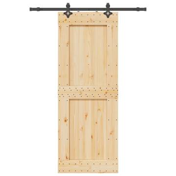 Sliding Door with Hardware Set - Solid Pine | Hipo Market