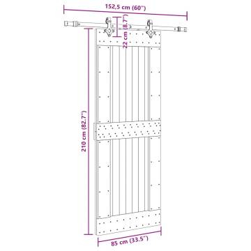 Sliding Door with Hardware Set - Solid Pine | Hipo Market