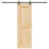 Solid Wood Pine Sliding Door with Hardware Set - 70x210 cm