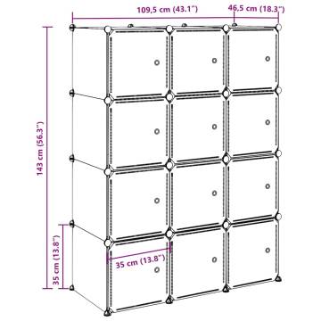 Storage Cube Organiser with Hanging Rods - Versatile & Durable