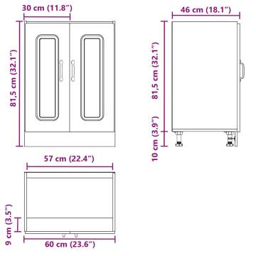 Kalmar Concrete Grey Sink Base Cabinet - 60x46x81.5 cm