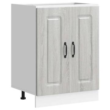 Sink Base Cabinet Kalmar Grey Sonoma - 60x46x81.5 cm