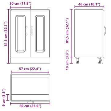 Sink Base Cabinet Kalmar Grey Sonoma - 60x46x81.5 cm