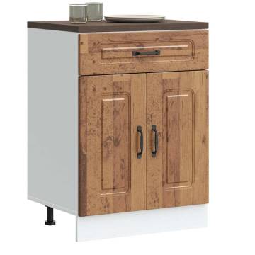 Kalmar Old Wood Kitchen Base Cabinet | HipoMarket UK