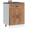  Kitchen Base Cabinet Kalmar Old Wood Engineered Wood Colour old wood Quantity in Package 1 Model kitchen base cabinet (2 doors 1 drawer) 60 cm Number of 