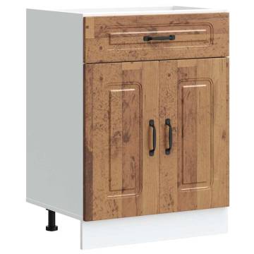 Kalmar Old Wood Kitchen Base Cabinet | HipoMarket UK