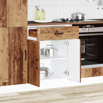 Kalmar Old Wood Kitchen Base Cabinet | HipoMarket UK