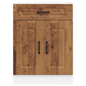 Kalmar Old Wood Kitchen Base Cabinet | HipoMarket UK