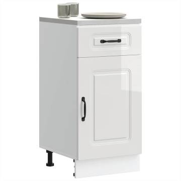 Kalmar High Gloss White Kitchen Base Cabinet - Optimised Storage