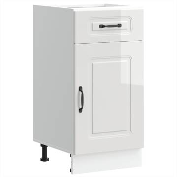 Kalmar High Gloss White Kitchen Base Cabinet - Optimised Storage