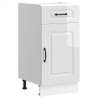 Kalmar High Gloss White Kitchen Base Cabinet - Optimised Storage